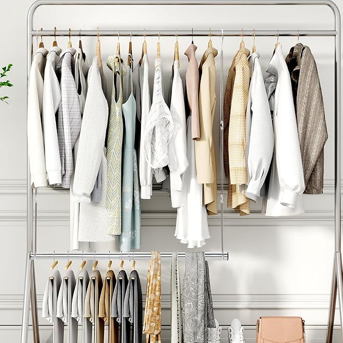 STORAGE MANIAC Hanging Closet Rod, Adjustable Width and Height Closet Hanging - Image 9