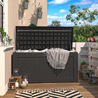 Patiowell 120 Gallon Large Deck Box, Outdoor Lockable Storage Box for Gardening Tools, Waterproof Deck Box for Patio Furniture, Black - Image 3