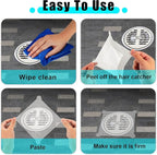 Chengu 50 Pcs 5.7 Inch Disposable Hair Catcher Shower Drain Stickers Square - Image 5