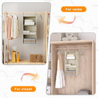 Hanging Closet Organizer and Storage 3-Shelf, Easy Mount Foldable Hanging - Image 5