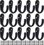 IBosins 15PCS Coat Hooks Wall Mounted Single Prong Robe Hook - Image 2
