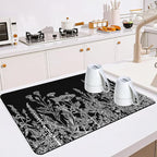 Dish Drying Mat for Multiple Usage. Super Absorbent, Easy clean, Quick dry by Mokiwala