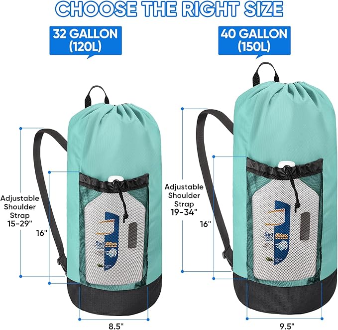 BALEINE 150L Laundry Bag Backpack, 900D Oxford Fabric Large Travel Laundry Bags - Image 3