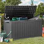 YITAHOME 80 Gallon Outdoor Storage Box, Large Waterproof Resin Deck Box, Indoor Outdoor Lockable Storage Container for Patio, Garden, Cushions, Tools, Equipment (Dark Gray) - Image 5