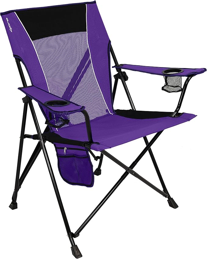Kijaro Dual Lock Portable Camping Chairs - Enjoy the Outdoors with a Versatile Folding Chair, Sports Chair, Outdoor Chair & Lawn Chair - Dual Lock Feature Locks Position – Kawachi Purple by Kijaro