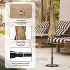Simple Deluxe 9' Patio Umbrella Outdoor Table Market Yard Umbrella with Push Button Tilt/Crank - Image 3