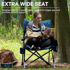 EVER ADVANCED Padded Oversized Folding Camping Chair for Adults, Heavy Duty Lawn Chair with Side Pockets, Portable Collapsible Quad Chair for Outside, Support Up to 500lbs, Blue - Image 6