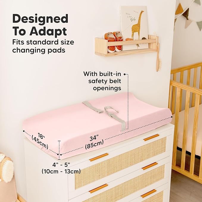 2-Pack Baby Changing Pad Cover for Girl, Boy - Image 4