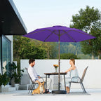 JEAREY 7.5FT Patio Umbrella Market Table Umbrella with 6 Sturdy Ribs, Push Button Tilt/Crank Outdoor Umbrella for Garden, Deck, Backyard, Pool and Beach,Dark Purple - Image 8