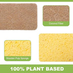 12 Pack Non-Scratch Scrub Sponge, Natural Kitchen Sponges - Image 2