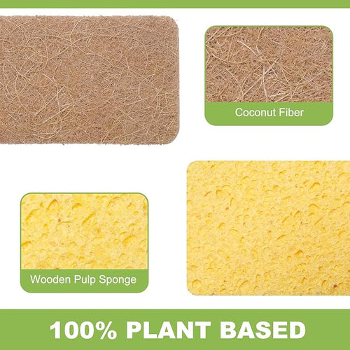 12 Pack Non-Scratch Scrub Sponge, Natural Kitchen Sponges - Image 2