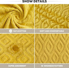 Artoid Mode 2 Pcs Yellow 3D Diamond Grid Jacquard Hand Towels - Image 7