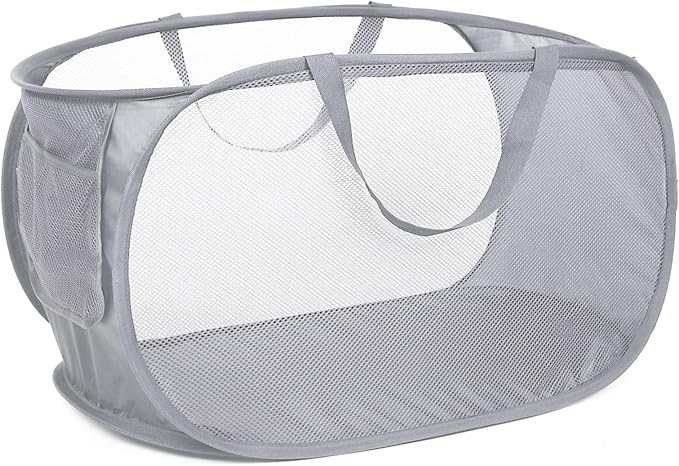 Durable Collapsible Laundry Baskets, Mesh Pop Up Laundry Hamper by Bemkoo
