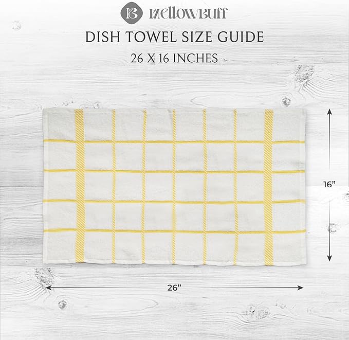 100% Cotton Terry Dish Towels, 4 Pack Checks, 16 x26 Inches, Super Soft and - Image 4