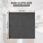 Infinitee Xclusives Premium Dish Cloth 100% Cotton 12 x 12 Inches |Pack of 4| - Image 3