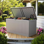 Devoko 260 Gallon Double-Wall Deck Box with Divider, Side Handles, Resin Outdoor Large Storage Box Waterproof and Lockable for Patio Furniture, Garden, Pool (Grey, 260 Gallon) - Image 7