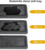 Sink Caddy Organizer with Water Absorbing Stone Tray, Instant Dry Sponge Holder - Image 3