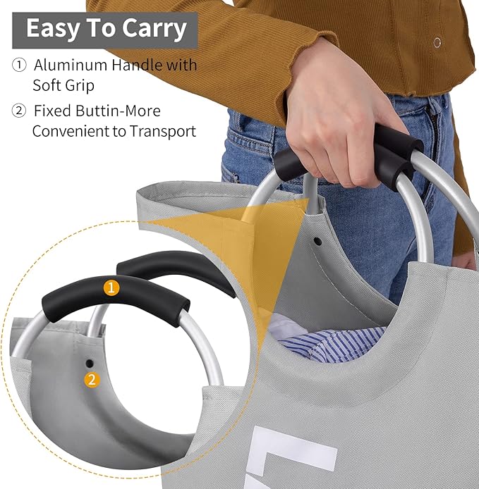 ZEROJETLAG 115L X-Large Laundry Basket Collapsible Hamper - Image 3