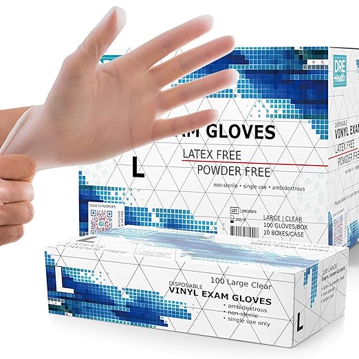Powder Free Disposable Gloves Large, by DRE+Health