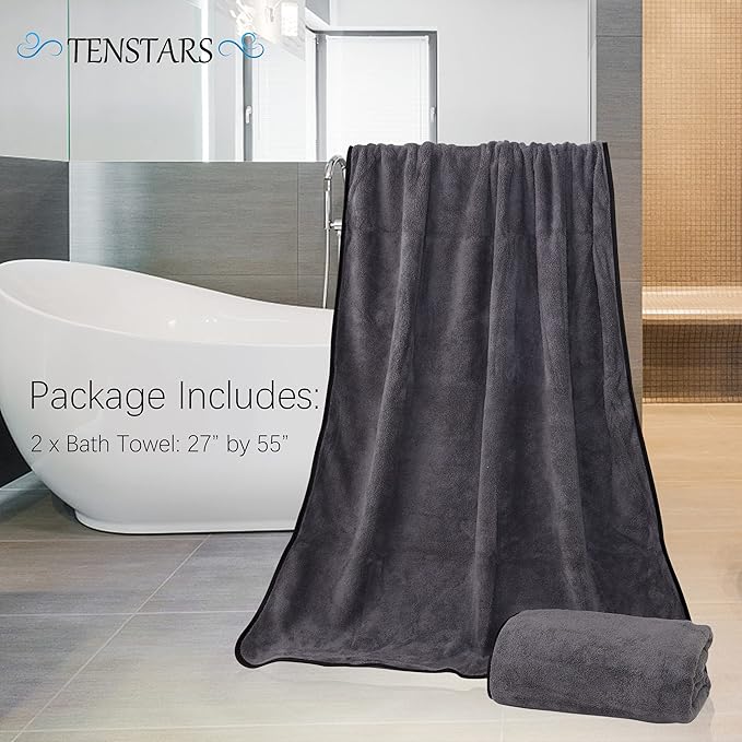 TENSTARS Silk Hemming Bath Towels - Image 2