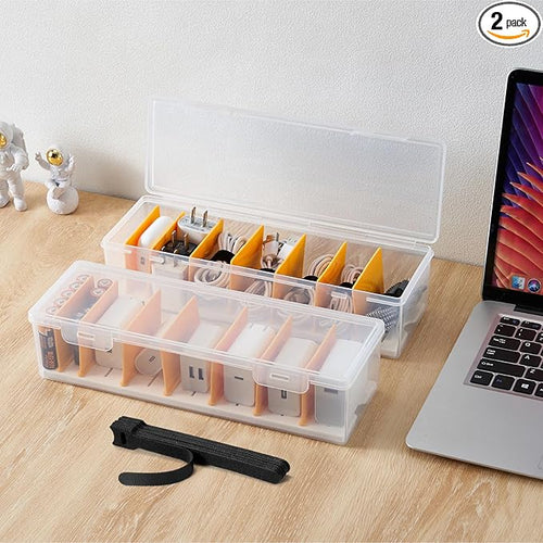 2 Pack Cable Organizer Storage Box by Fzooua