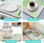 Dish Drying Mat for Kitchen Counter Matt, Super Absorbent Non-slip Rubber Backed - Image 6
