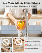 Kitchen Sink Splash Guard 23" Self-Draining Silicone Water Guard - Image 2