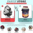 Colorful Flowers At Night Laundry Basket Floral Foldable Funny Laundry Hamper - Image 3