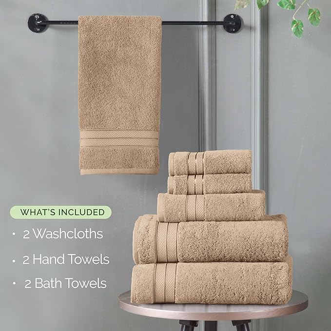 Elegant Comfort Luxury 6-Piece Towel Set, Premium Soft 100% Turkish Cotton - Image 4