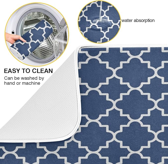 Super Absorbent Dish Drying Mat Microfiber Fast-Drying Dish Mat 16" x 18" - Image 2