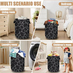 Grey Black Leopard Print Laundry Basket, Foldable Animal Leopard Laundry Hamper - Image 7