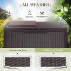 Greesum 100 Gallon Resin Deck Box Large Outdoor Storage with Cushions for Patio Furniture, Garden Tools, Pool Supplies, Weatherproof and UV Resistant, Lockable, Dark Brown - Image 6