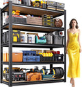 AOARGG 78" H Garage Shelving Heavy Duty Storage Shelves, Metal Adjustable Shelving Unit, Utility Garage Organizer Shelf for Basement, Pantry, Kitchen, Warehouse, 45.6" W x 19.7" D x 78" H, Black by Unknown