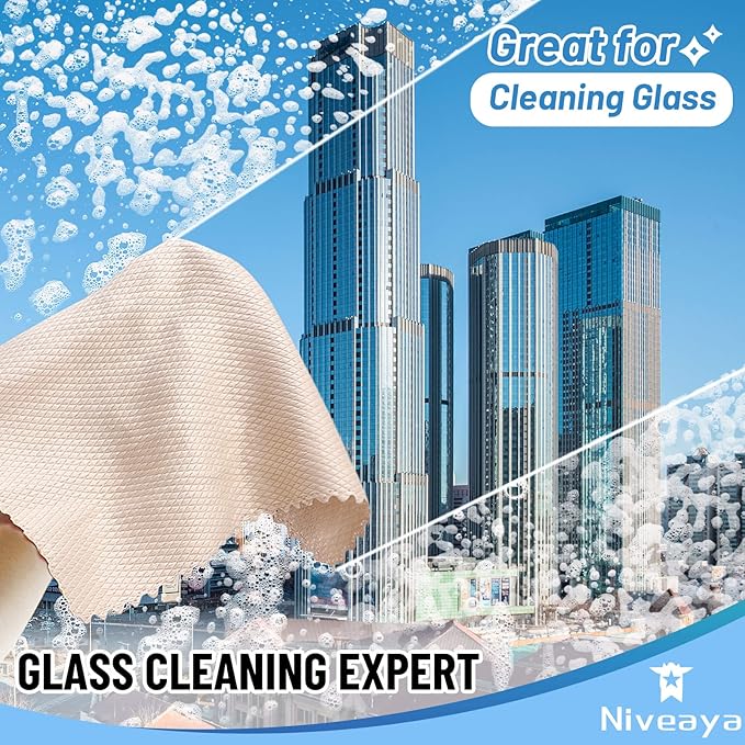 Niveaya 24 Pcs Fish Scale Streak Free Miracle Cleaning Cloth Easy Clean - Image 2
