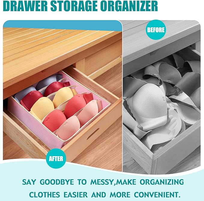 Drawer under Cabinet Clothes Organizer 5 Cell Foldable Storage Cubes Underwear - Image 4