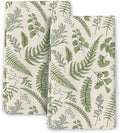 Cute Botanic Dish Towels for Drying Dishes, Absorbent Decorative Sage Green by Wovoto