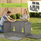 Devoko 100 Gallon Outdoor Storage Box, Waterproof Resin Deck Box for Patio Furniture, Lockable Container for Garden Cushions & Pool Supplies (Light Brown, 100 Gallon) - Image 5
