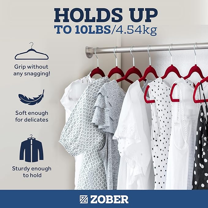 Zober Premium Quality Space Saving Luxurious Velvet Hangers Strong and Durable - Image 4