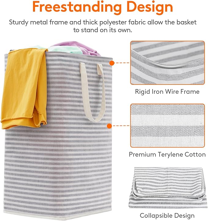 Lifewit 2 Pack Laundry Hamper Large Collapsible Laundry Baskets, Freestanding - Image 2
