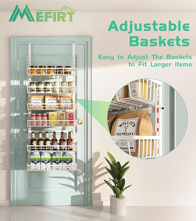 Over The Door Pantry Organizer, Wall Mount Spice Rack, Pantry Hanging Storage - Image 3