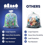 Plasticplace 55-60 gallon Trash Bags │ 1.5 Mil │ Clear Heavy Duty Garbage Can - Image 5