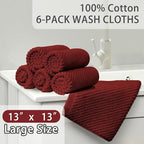 VOOVA & MOVAS Red Washcloths, Bath Hand Towels Set - Image 3