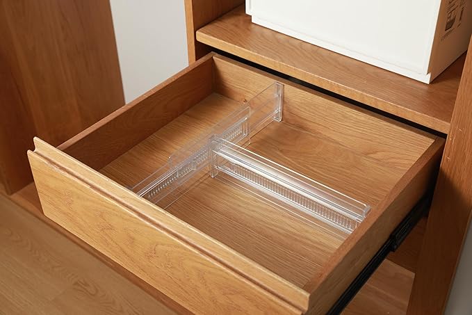 5 Pack Adjustable Drawer Dividers 6" High Expandable Clear Drawer Dividers - Image 6