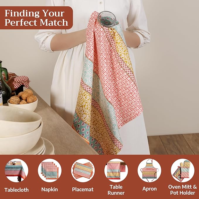 Maison d' Hermine Kitchen Towels Set of 3 100% Cotton 27.50" x 20" Reusable - Image 4