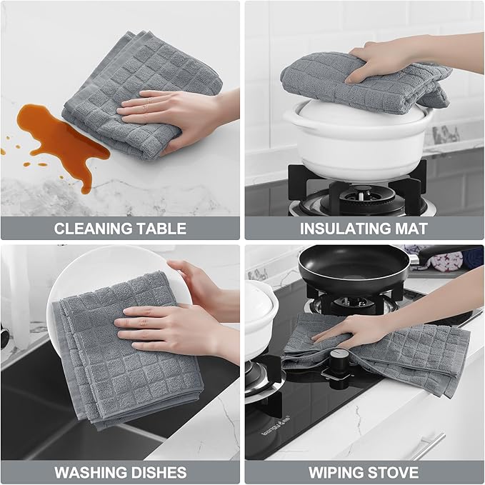 Homaxy Premium Cotton Kitchen Towels 16"x 28", Large Natural Ring Spun 390 GSM - Image 4