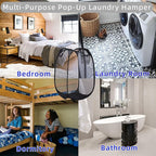 Collapsible Laundry Basket, Dirty Clothes Mesh Pop Up Hamper, Small Foldable - Image 5