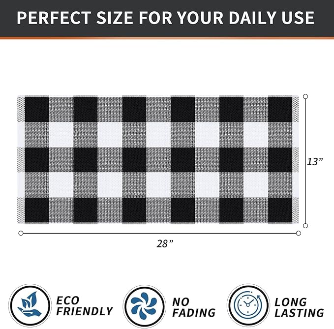 Homaxy 100% Cotton Waffle Weave Check Plaid Kitchen Towels, 13 x 28 Inches - Image 4