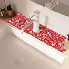 Christmas Snowflake Kitchen Sink Splash Guard Mat Absorbent Fast Drying Mat - Image 2
