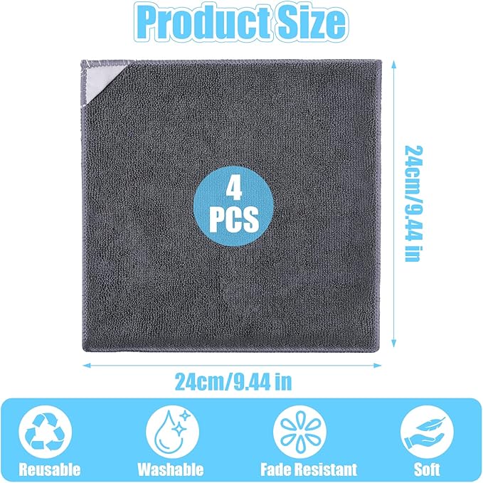 4 Pack Magnetic Cleaning Cloth Microfiber Dry Erase Eraser Board Cleaner - Image 2