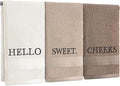 3 Pcs Hello Sweet Cheeks Hand Towels Farmhouse Decorative Embroidered Bathroom by FuWeave